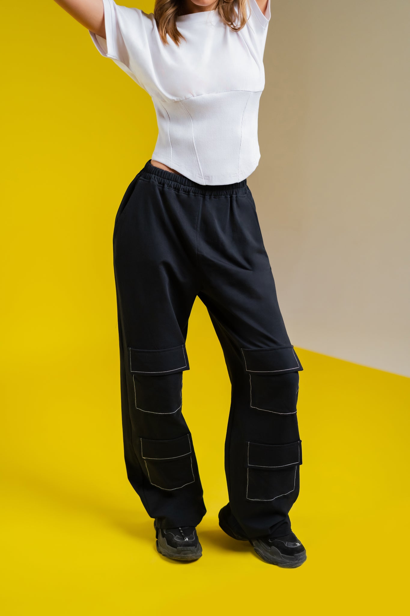 Black Wide Leg Cargo Pants