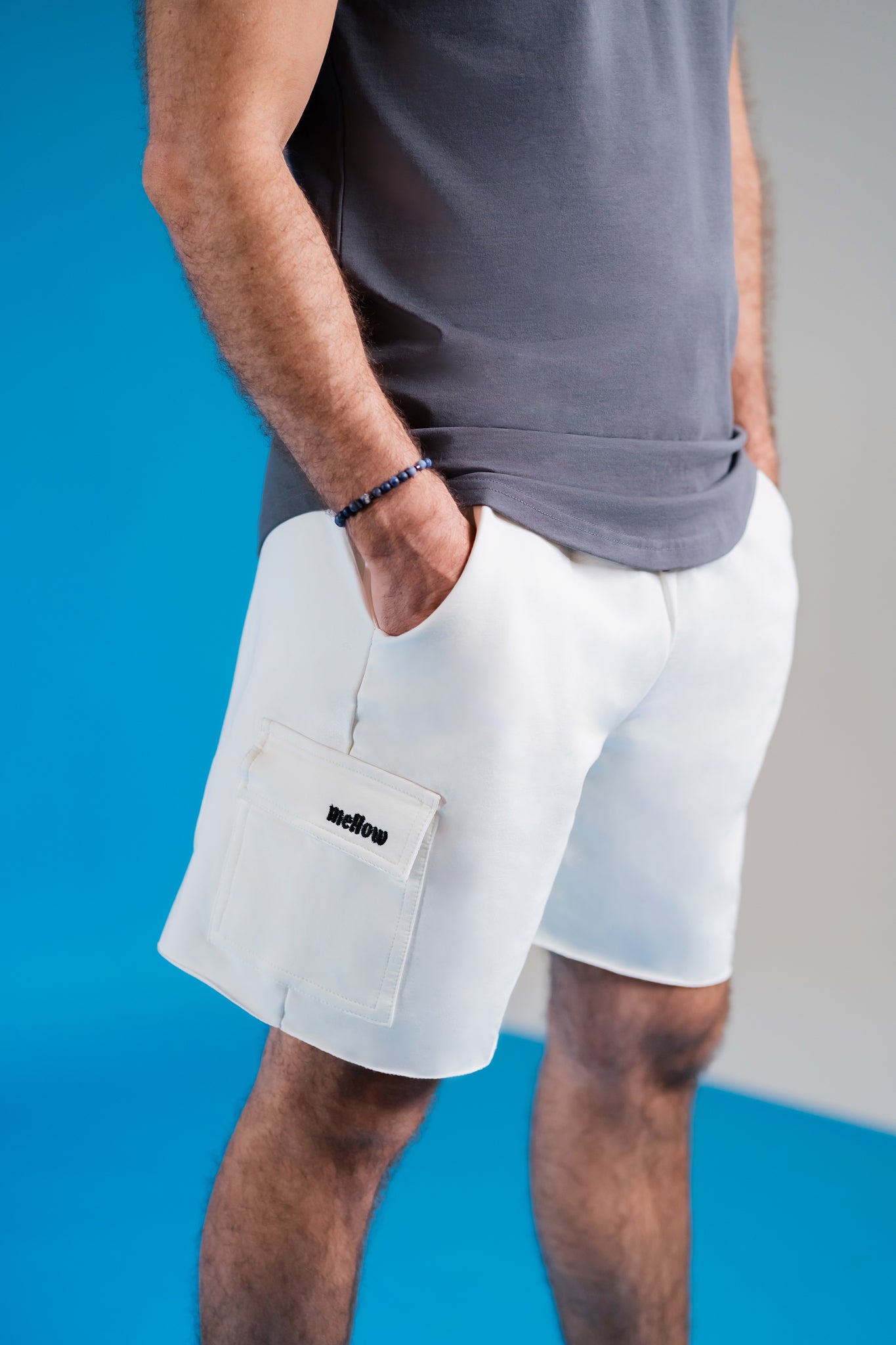 White Unisex Cargo Shorts