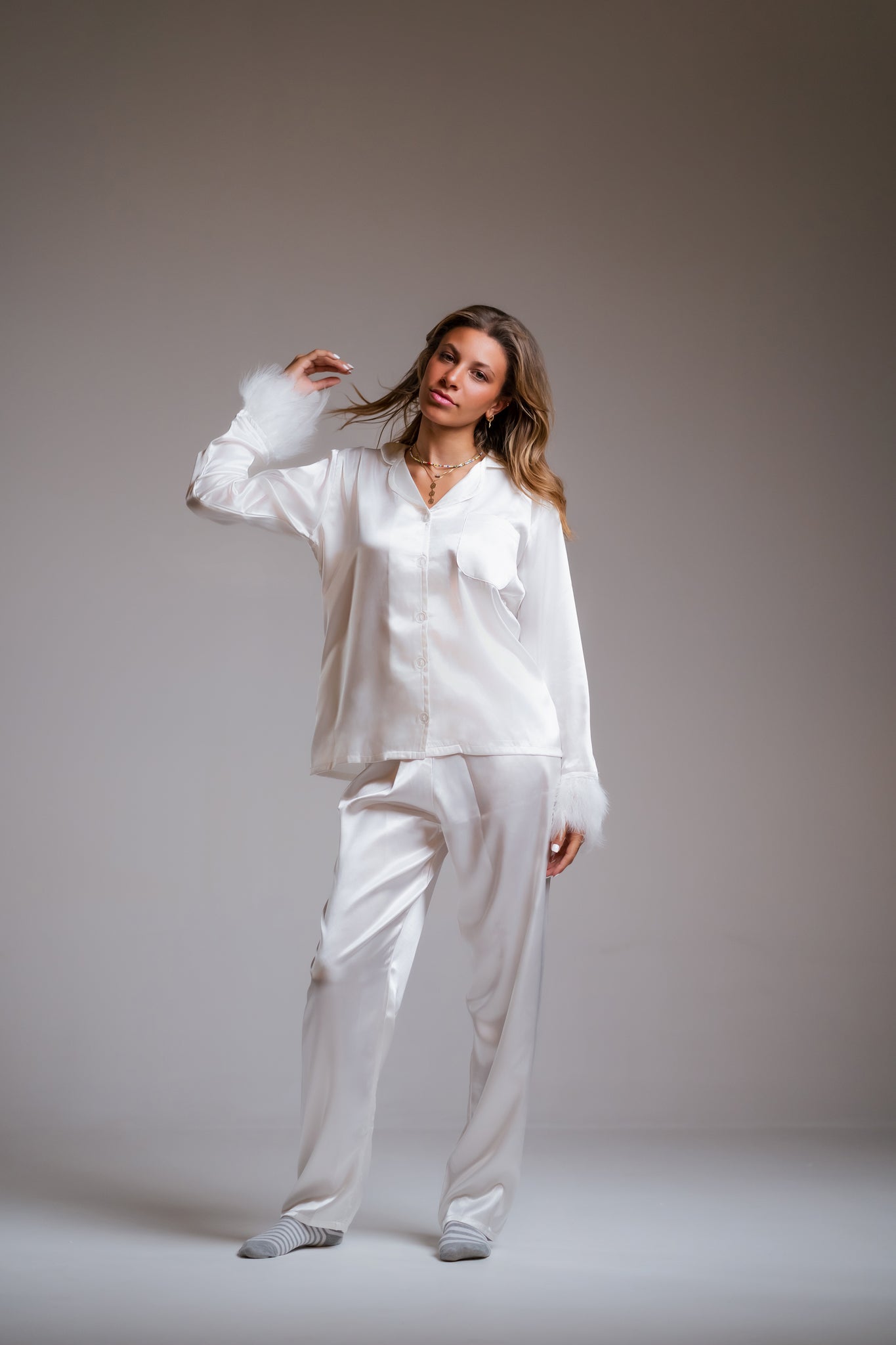 White Satin Pj