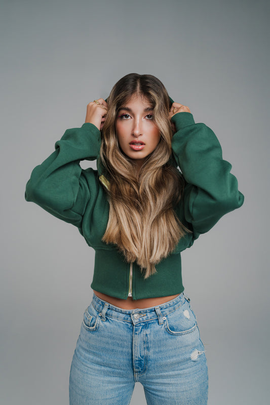 Pine Green Cropped Jacket