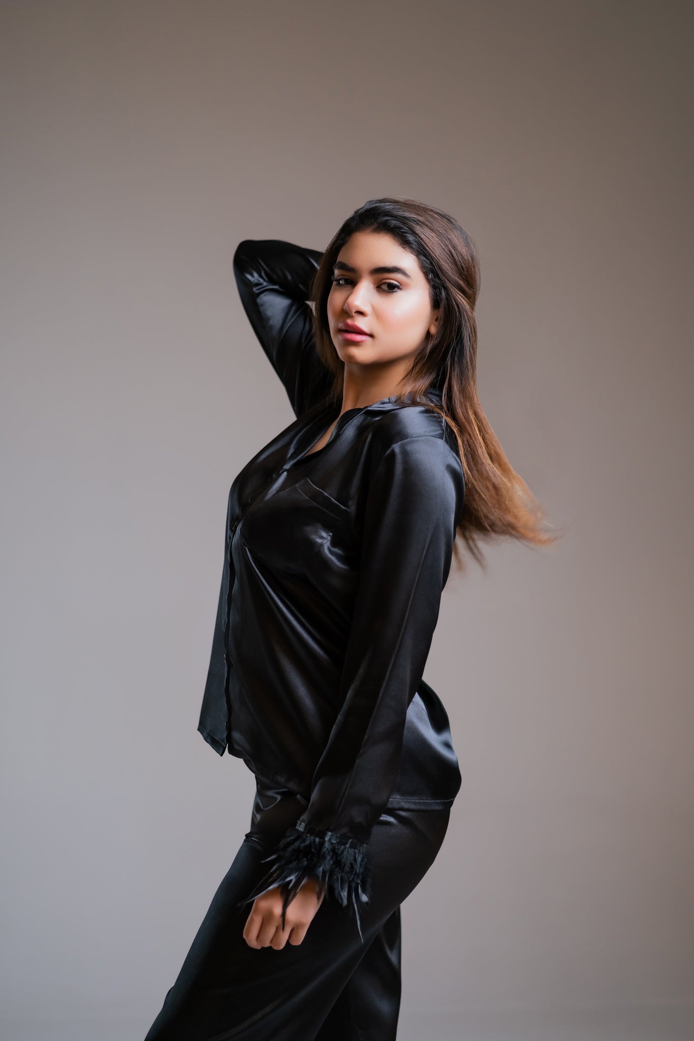 Black Satin Pj