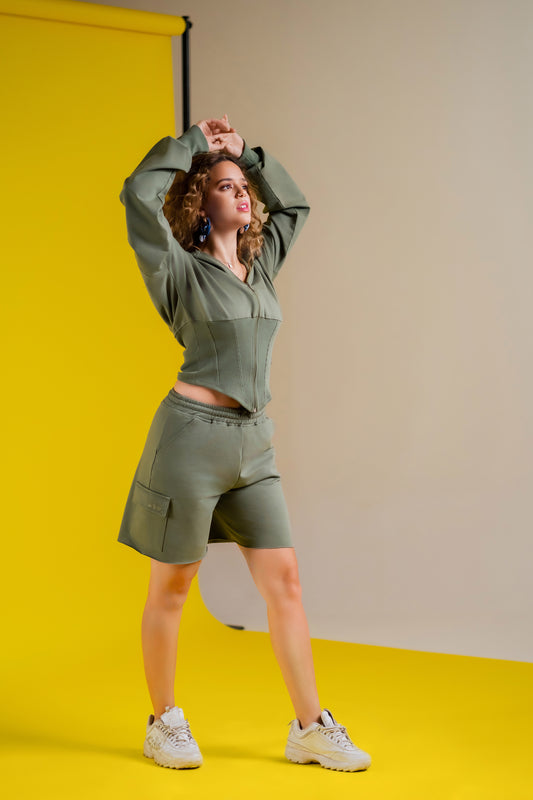 Olive Unisex Cargo Shorts