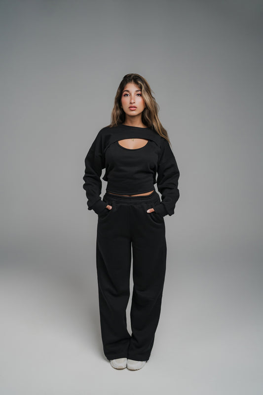 Black Wide Leg Sweatpants