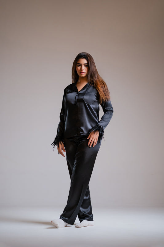 Black Satin Pj